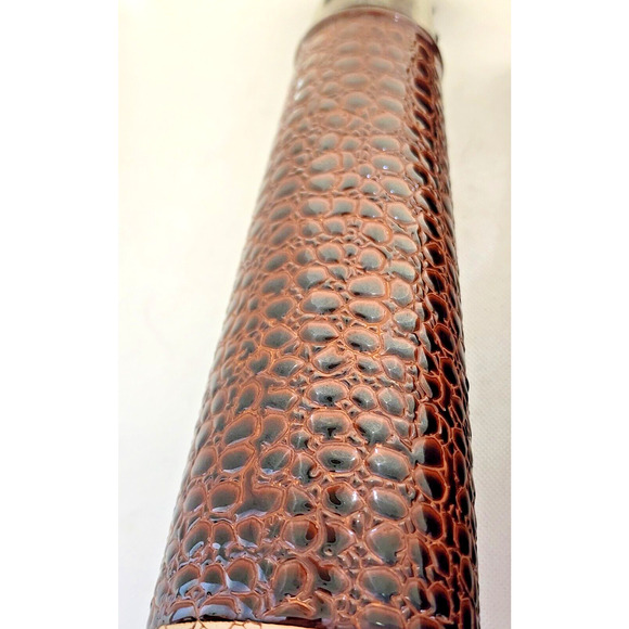 CANDLE HOLDERS-Pillar Candle-Ceramic-Alligator and Metal Look-12" & 10"-Set of 2 - Picture 9 of 11